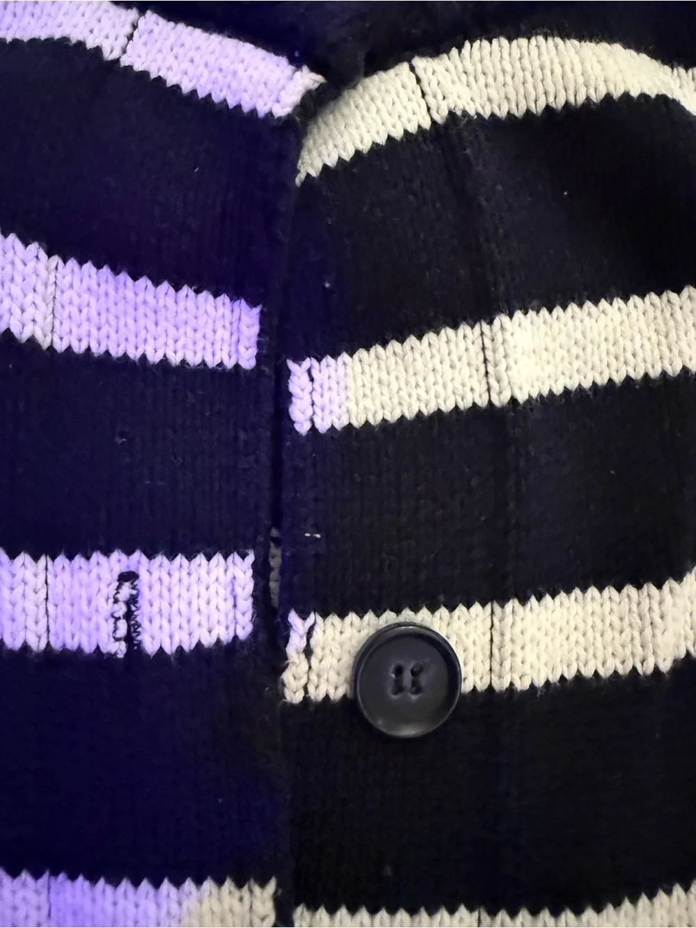 Splendid navy and White Striped Cropped Cardigan